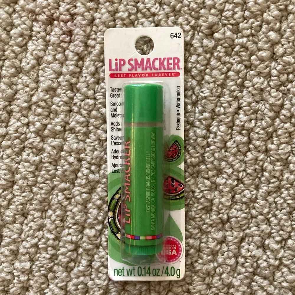 NEW Lip Smacker Lip Balm Watermelon Flavor Green 0.14 oz Moisturizer SEALED